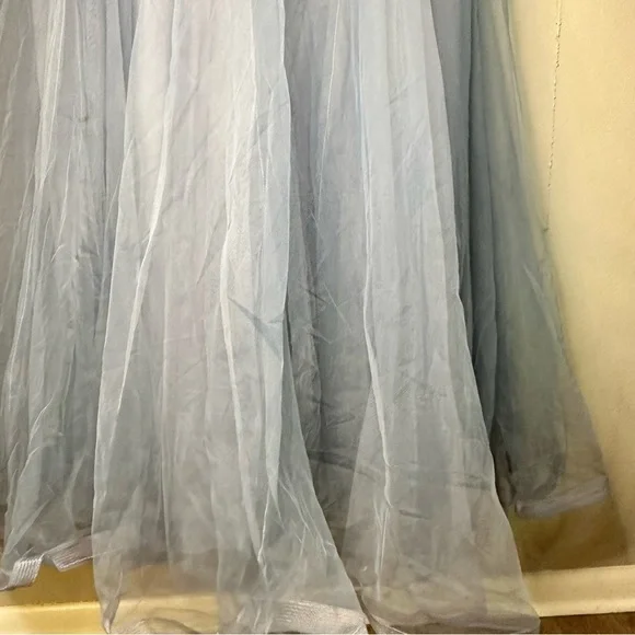 La Femme Dusty Blue Embellished Gown Sz12 - Picture 10 of 13